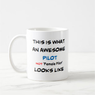 Taza De Café piloto no piloto femenino, impresionante
