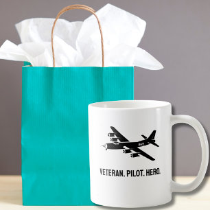 Taza De Café Piloto Veterano Militar de Avión Antiguo de la Seg