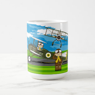Taza De Café Pilotos y biplanos lindos de la fuerza aérea