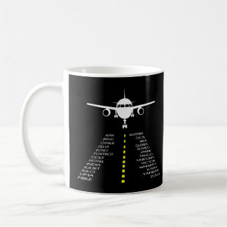 Taza De Café Pilots Aircraft Phonetic Pilot Alphabyer Flyer