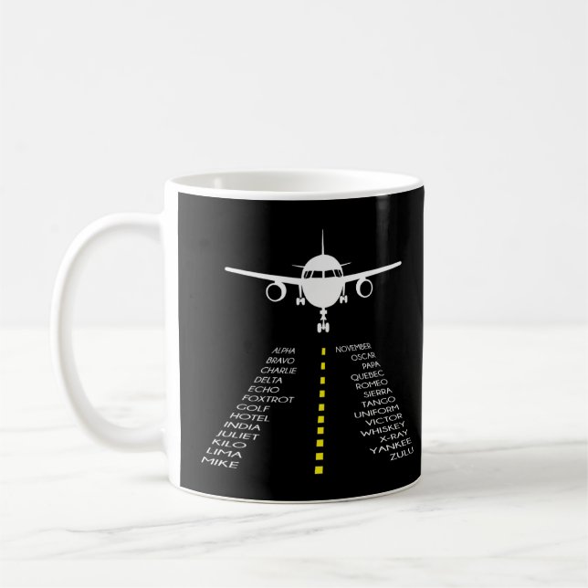 Taza De Café Pilots Aircraft Phonetic Pilot Alphabyer Flyer (Izquierda)