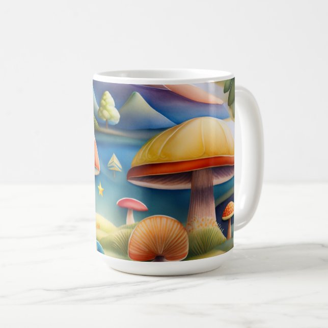 Taza De Café Pilze Aquarellmalerei (Anverso derecho)