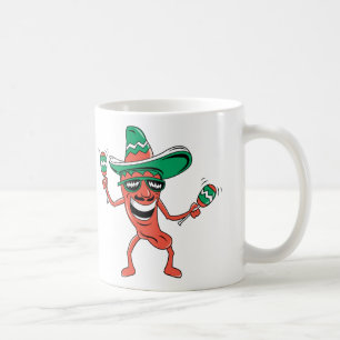 Taza De Café Pimienta fiesta en Sombrero con Maracas