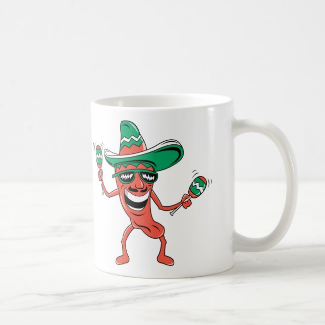 Taza De Café Pimienta fiesta en Sombrero con Maracas (Derecha)