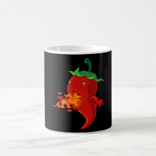 Taza De Café pimiento picante rojo con llama