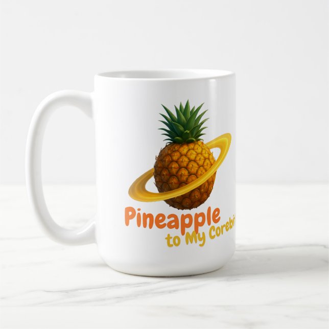 Taza De Café Piña cósmica con órbita de anillo saturada (Izquierda)