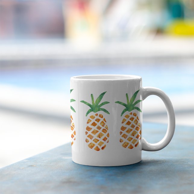 Taza De Café Piña de acuarela tropical de Aloha (Subido por el creador)
