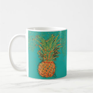 Taza De Café Piña de la Fiesta-Piña abstracta en Brillante