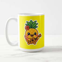 Taza De Café Piña Kawaii sonriente - Tropical