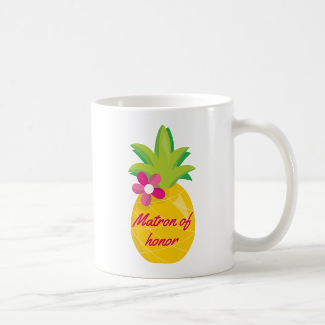 Taza De Café Piña Matrón de Honor Favor (Derecha)