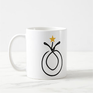 Taza De Café Piña minimalista en arte de una línea con estrella