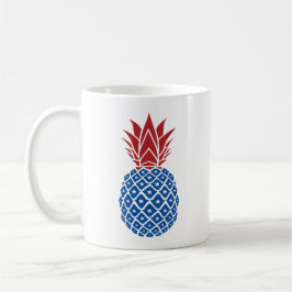Taza De Café Piña roja blanca y azul