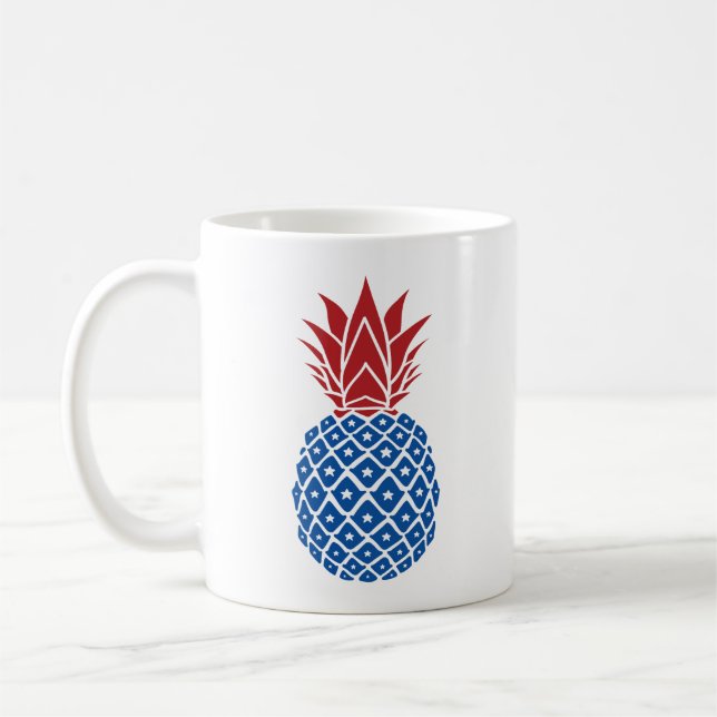 Taza De Café Piña roja blanca y azul (Izquierda)