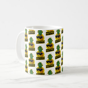 Taza De Café Piña soleada: Vibes de verano con gafas de sol