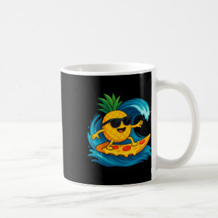 Taza De Café Piña Surfing Rebanada De Pizza Divertido Verano Tr
