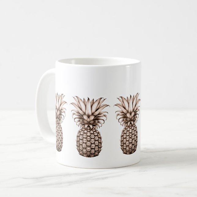 Taza De Café Piña vintage (Anverso izquierdo)
