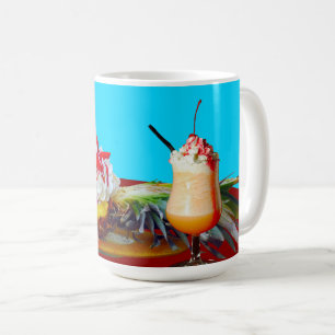 Taza De Café Piña y helado con un batido de fruta