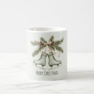 Taza De Café Piñas de Navidad Patines de Hielo