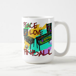 Taza De Café Pinball del amor de la paz