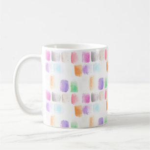 Taza De Café Pincel Arcoíris Acuarela Trazo Pintado a Mano