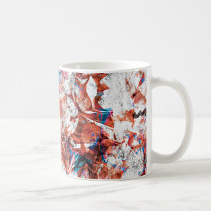 Taza De Café Pincel de pintura rojo arte digital abstracto