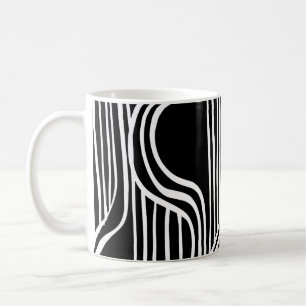 Taza De Café Pincel patrón de grunge. Vintage blanco y negro. a