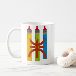 Taza De Café Pincel tinte la bandera amazigh estilo amazigh