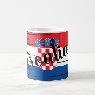 Taza De Café Pincelada Artística Bandera de Croacia 