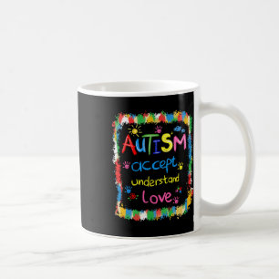 Taza De Café Pincelada Conciencia del Autismo Aceptar Entender