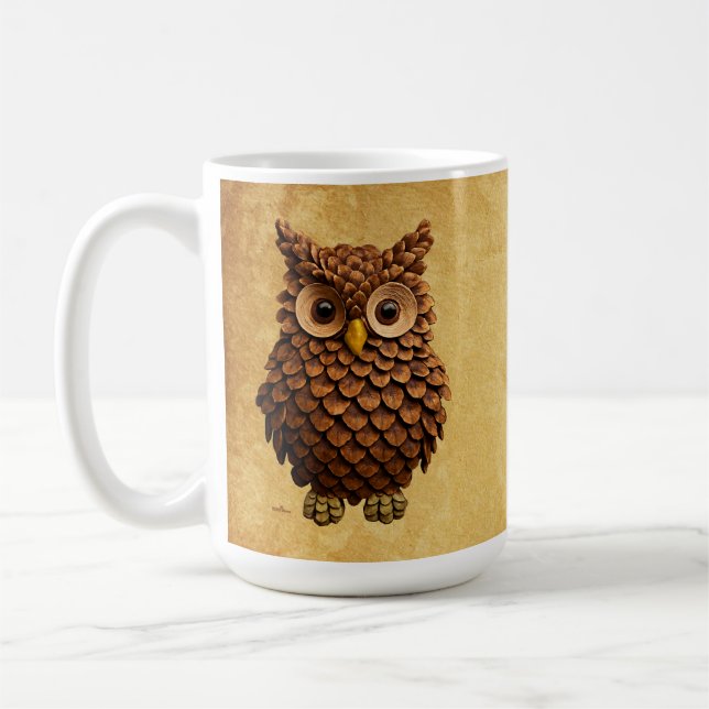 Taza De Café Pine Cone Owl (Izquierda)