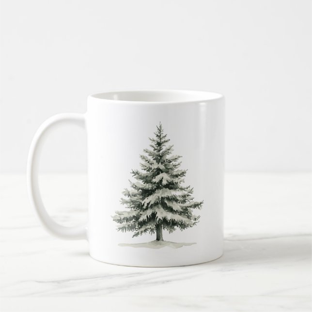Taza De Café Pine Tree Covered with snow (Izquierda)