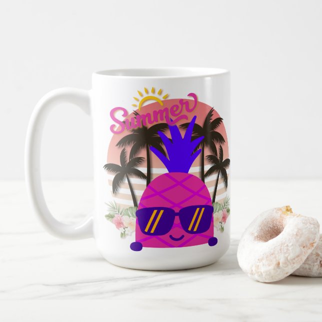 Taza De Café Pineapple Enjoying the Summer (Con donut)