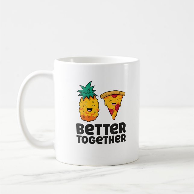 Taza De Café Pineapple Pizza Better Together Modern Graphic Des (Izquierda)