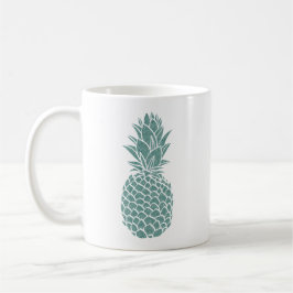 Taza De Café Pineapple Sparkle, Purpurina Girly Verde azulado