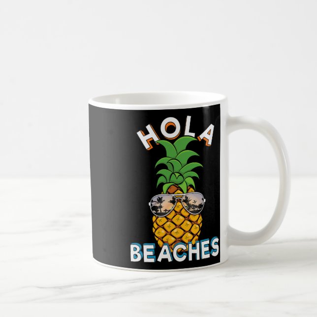 Taza De Café Pineapple Sungles Hola Beaches Funny Beach Vacatio (Derecha)