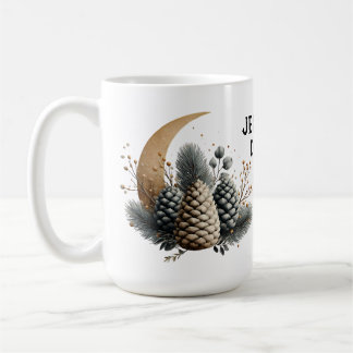 Taza De Café Pinecones y amor por el invierno de la luna crecie