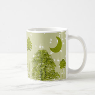 Taza De Café Pines con color Moon-Personalizar Change BackGroun