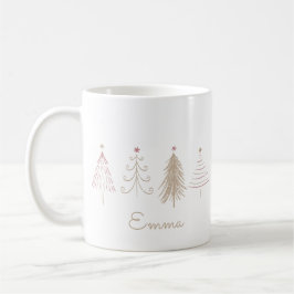 Taza De Café Pines de invierno rosados Navidades singulares
