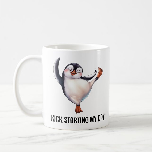 Taza De Café Pingüino bailando (Izquierda)