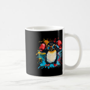Taza De Café Pingüino Boxeando Con Guantes De Boxeo Kickboxing