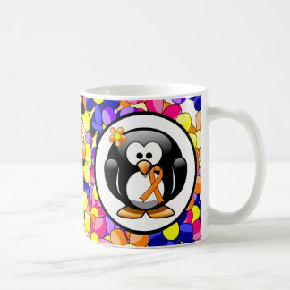 Taza De Café Pingüino Cinta de Conciencia naranja