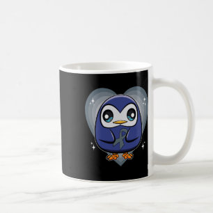Taza De Café Pingüino Con Cinta De Cinta Conciencia Sobre La Di