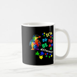 Taza De Café Pingüino de aceptación de la conciencia del autism