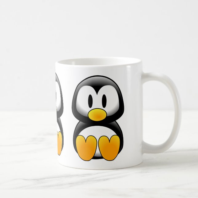 Taza De Café Pingüino de bebé gracioso (Derecha)