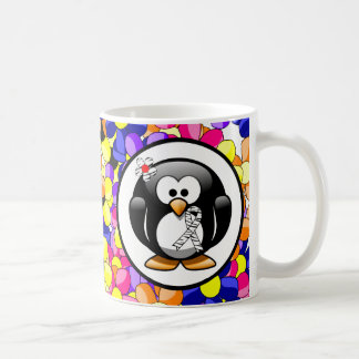 Taza De Café Pingüino de cinta de impresión de cebra