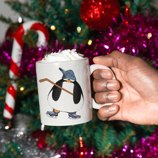 Taza De Café Pingüino de hockey