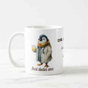 Taza De Café Pingüino de invierno personalizado "Mejor médico d