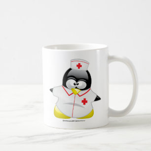 Taza De Café Pingüino de la enfermera