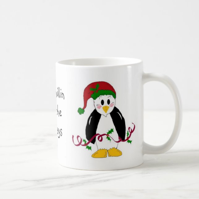 Taza De Café Pingüino de Navidad (Derecha)