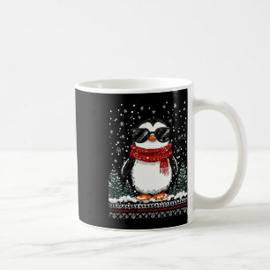 Taza De Café Pingüino De Navidades Graciosos Con Sungles Fea Ch